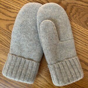 Felted Wool Mittens Handcrafted from 100% Lambs Wool Sweater - Oatmeal Color